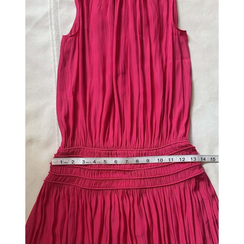 Ramy Brook New York Audrey Smocked MidiDress Women’s XS Satin Pink Orig $425 EUC - Picture 11 of 16